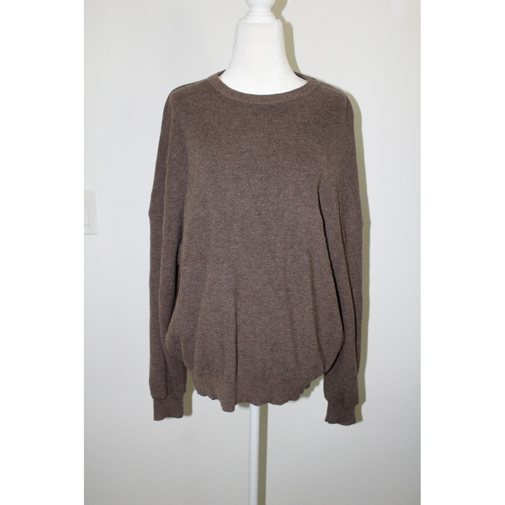 Arach&Cloz‎ Women's Brown Crew Neck Wool Blend Knit Sweater Small LF-25-09